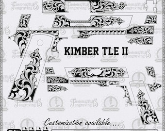 Kimber TLE 2 Scroll Design SVG Laser File. Kimber scroll work for engraving.