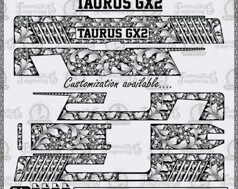 Taurus GX2 Laser Engraving Scroll Design SVG. Taurus Scrollwork. Custom pattern for gun decoration.