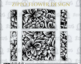 Zippo Lighter Engraving Design | Floral Scrollwork SVG | Laser Engraving File | dxf png AI| Digital Download
