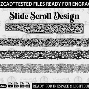 Slide Scroll Design SVG: Laser Engraving File for Ezcad.