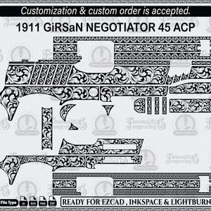 GIRSAN Negotiator 1911 Engraving Design SVG.