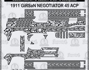 GIRSAN Negotiator 1911 Engraving Design SVG.
