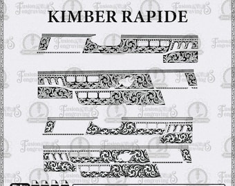 Kimber Rapide Scroll Design SVG. Kimber engraving design.