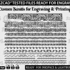 Custom Scroll Design SVG: Laser Engraving Pattern (Digital Download). Firearms decoration scroll work.