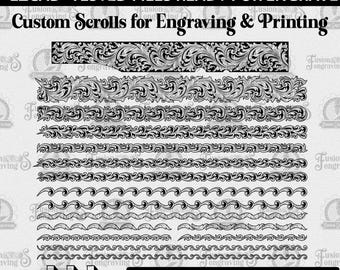 Custom Scroll Design SVG: Laser Engraving Pattern (Digital Download). Firearms decoration scroll work.
