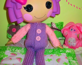 Knitting Pattern for Lalaloopsy Doll Clothes Footie Pajamas PDF Instant Download
