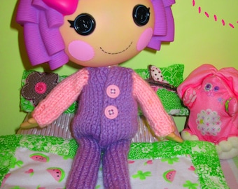 Knitting Pattern for Lalaloopsy Doll Clothes Footie Pajamas PDF Instant Download