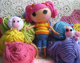 Crochet Pattern for Lalaloopsy Doll Clothes T-Shirt and Capris PDF Instant Download