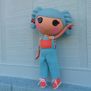Crochet Pattern for Lalaloopsy Doll Clothes Overalls T-Shirt Sneakers PDF Instant Download