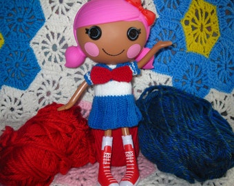 Knitting Pattern for Lalaloopsy Doll Clothes Sailor Dress PDF Instant Download