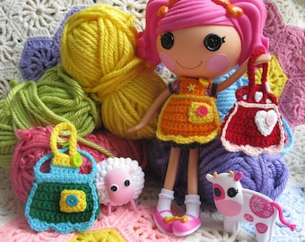 Crochet Pattern for Lalaloopsy Doll Clothes Happy Baking Apron PDF Instant Download