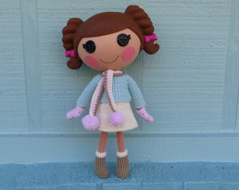 Crochet Pattern for Lalaloopsy Doll Clothes Winter Sweater Skirt Scarf Mittens Boots PDF Instant Download