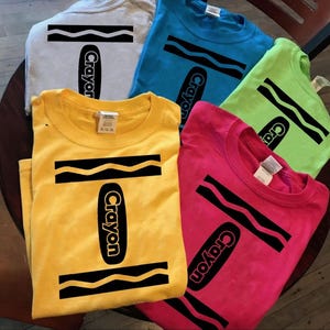 Bijpassende familieshirts, krijt Halloween-kostuum voor familiegroep T-shirt, T-shirt Crayon Box, shirt kleur krijt, shirt voor leraar krijt