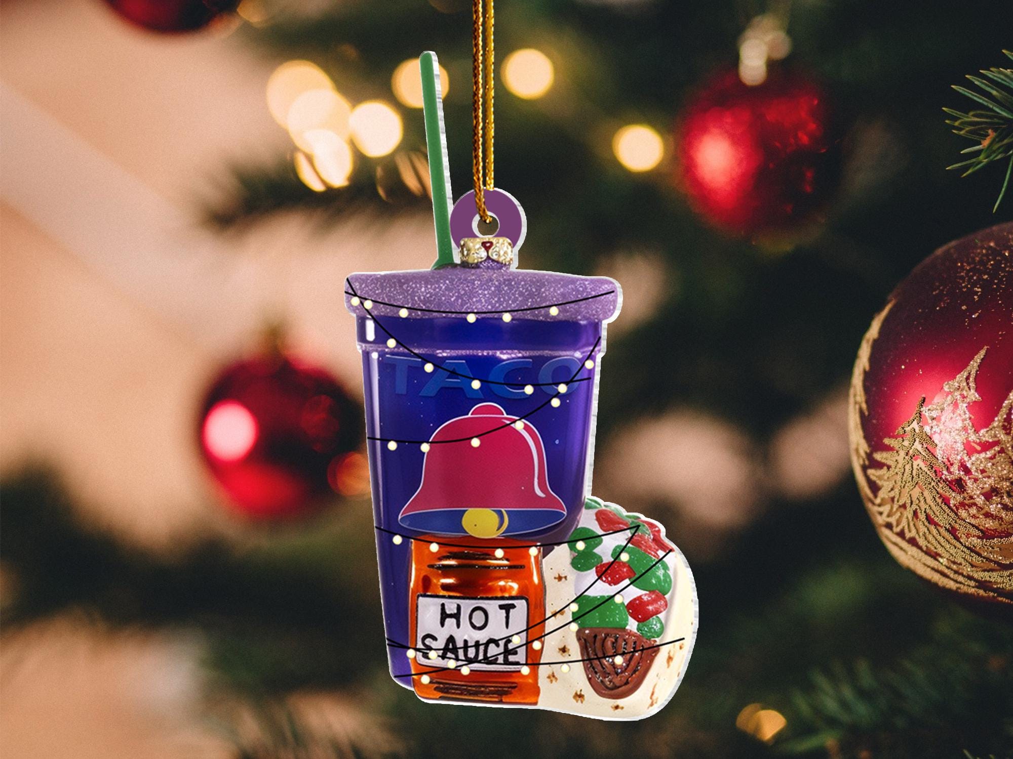 Discover Fast Food Ornament, Christmas Tree Decor, Fast Food Lover Gifts, Christmas Gifts, Taco Ornament Mexican Food Acrylic Ornament