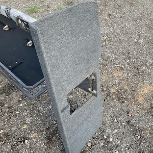 Sprinter van overhead storage shelf with middle access panel