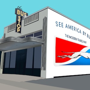 Old greyhound art deco bus station