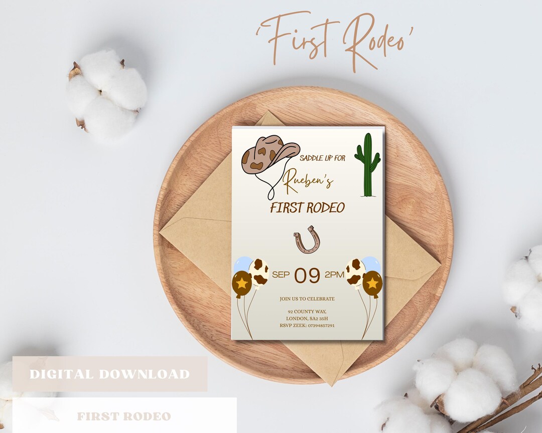 My First Rodeo Invitatioons First Rodeo Invitation Template (digital Download) - Etsy