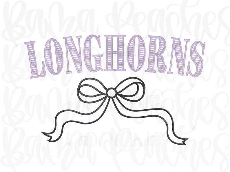 Longhorns Ribbon Longhorns Bow Embroidery Download, Local Mascot Embroidery, Machine ...