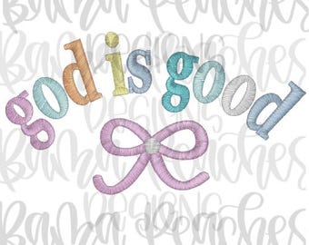 God is Good Hat embroidery download, God hat design, God is good bow hat embroidery design