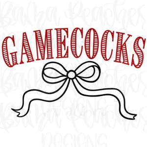 Gamecocks Bow Embroidery Download