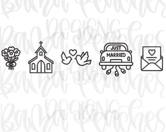 Just Married embroidery download