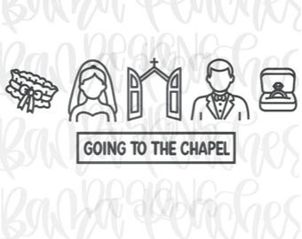 Going to the Chapel embroidery download, Bride and Groom embroidery download