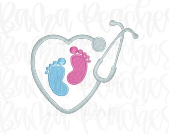 Labor and Delivery Nurse, Stethoscope, Medical life embroidery download, Nurse, icons, machine embroidery, RX, doctor life