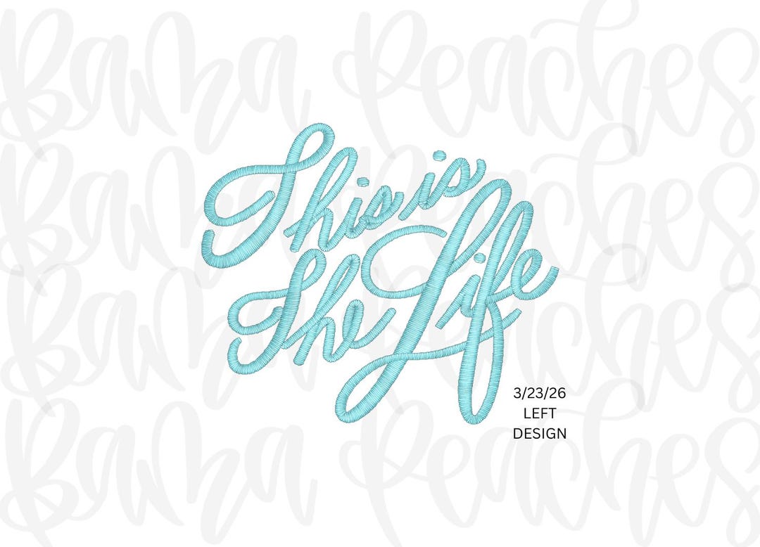 Life Left This is the Life Left Chest Embroidery Download - Etsy