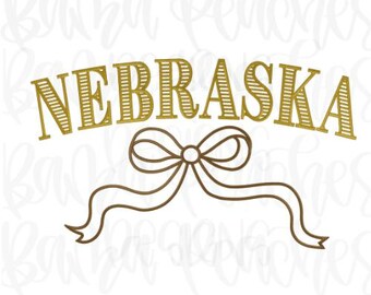 NEBRASKA Bow Embroidery Download
