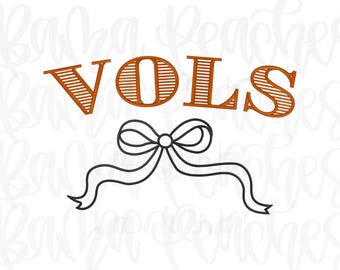 Vols Bow Embroidery Download, Mascot embroidery file, local mascot embroidery file, local town mascots