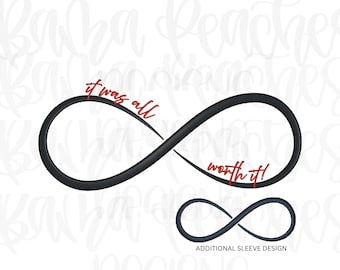 It was all worth it, Infinity, Cousins Beach Embroidery Download, bow embroidery, digital embroidery file, TSITP