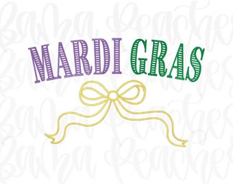 Mardi Gras Bow, Machine Embroidery Download