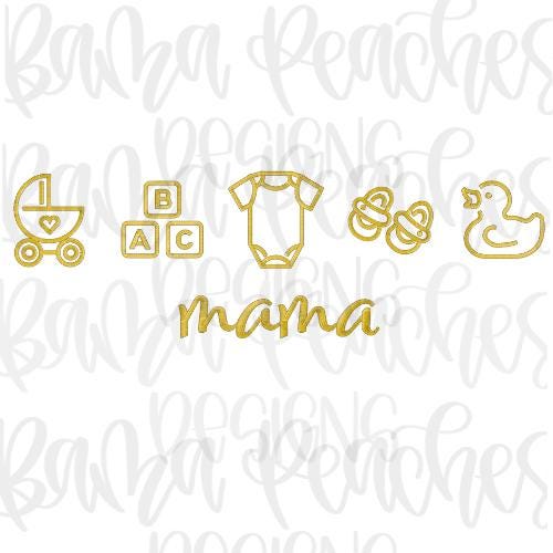 Mama Icons embroidery download, new mama embroidery, mama to be embroidery