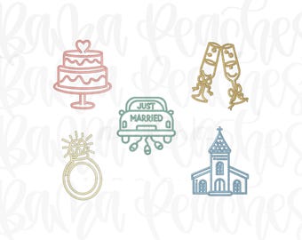 Just Married machine embroidery downloads INDVL ICONS