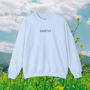 Taurus Zodiac Crewneck Sweatshirt, Astrology Gift for Her, Horoscope Sweater, Taurus Shirt, April May Birthday Present, Zodiac Sign Clothing