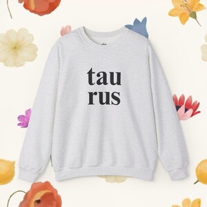 Taurus Zodiac Crewneck Sweatshirt, Astrology Gift for Her, Horoscope Sweater, Taurus Shirt, April May Birthday Present, Zodiac Sign Clothing