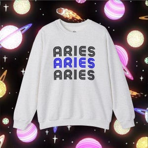ARIES RETRO SWEATSHIRT, aries sweatshirt, aries gift, aries shirt, aries birthday sweater, march birthday april birthday gift for her