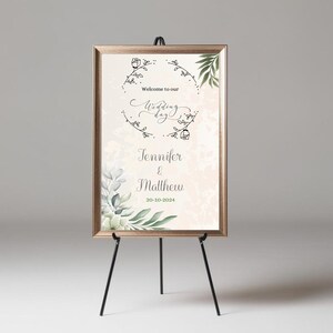 Floral Wedding Welcome Sign
