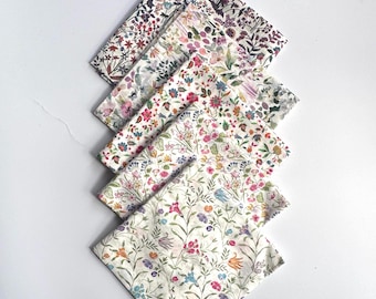 Liberty Tana Lawn 5-Piece Botanical Bundle 21" x 21" | Shepherdly Song, Felda, Luna Belle, Lola Isabel, Belsize Park