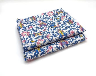 Liberty of London Tana Lawn Cotton – Bavaria (C), Blue, Pink 21" Square