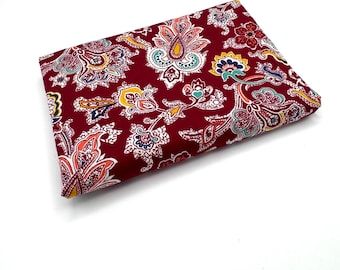 Liberty of London Tana Lawn Fabric – Louis C – Burgundy Botanical Paisley Print