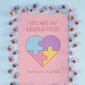 Conmovedora tarjeta imprimible para el Día de San Valentín: Eres la pieza que me falta
