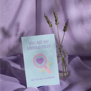 Conmovedora tarjeta imprimible para el Día de San Valentín: Eres la pieza que me falta