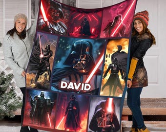 Personalized Darth Vader Fleece Blanket, Disney Star Wars Blanket, Christmas Blanket, Birthday Gift Birthday Boy, Cozy Disney Home Decor