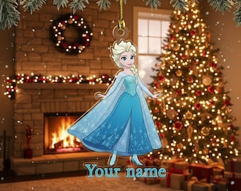 Decorazione natalizia personalizzata Disney Frozen, decorazione natalizia di Elsa, decorazione di Elsa, Anna e Olaf, ricordo per l'albero di Natale Disney
