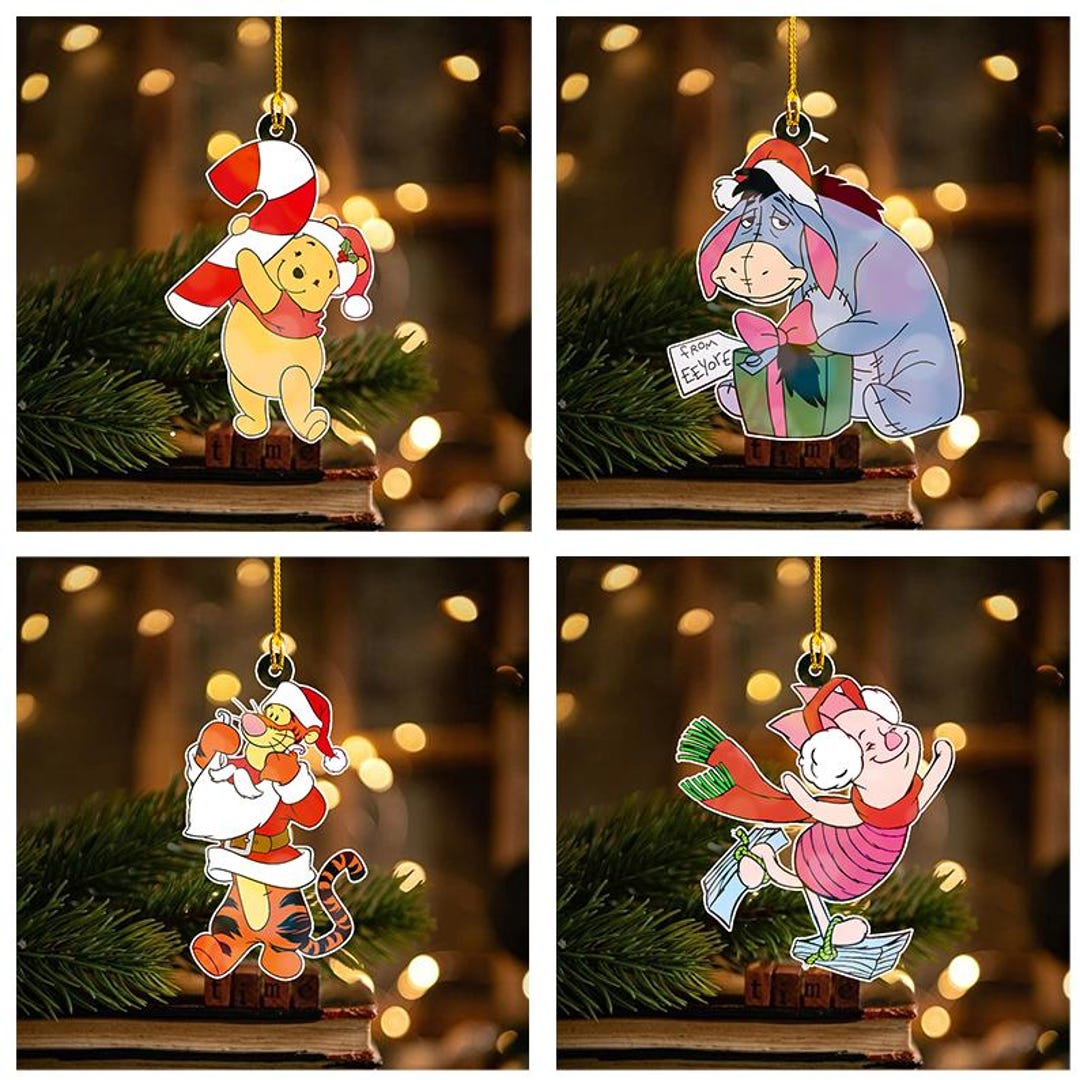 Disney Winnie the Pooh Ornament, Disney Christmas Pooh Acrylic Ornament ...