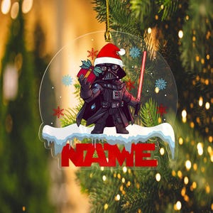 Personalized Name Darth Vader Christmas Ornament, Star Wars Characters Ornament, Christmas Star Wars Ornament, Custom Name Ornament