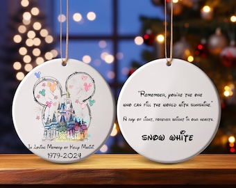 Spersonalizowana ozdoba Disney Myszka Miki i Minnie, ozdoba świąteczna 2025, prezent urodzinowy Disney dla rodziny, ozdoba Disney na uroczystość żałobną