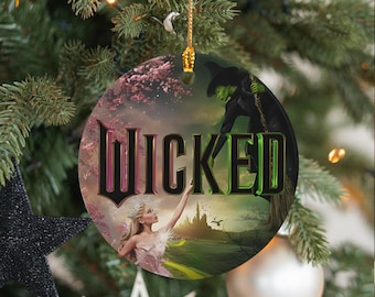 Christmas Wicked Movie Ornament, Broadway Musical Ornament 2025, Elphaba and Glinda Ornament, Wicked The Musical Gift for Fans Gift