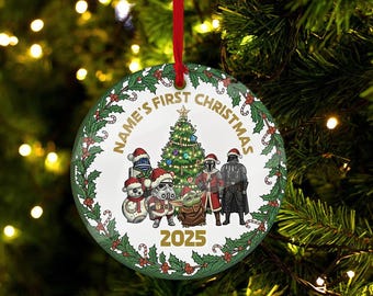 Personalized Star Wars Christmas Ornament, Custom Star Wars Family Christmas Tree Decor, Galaxy Edge's, Baby Yoda Ornament, Disney Star War